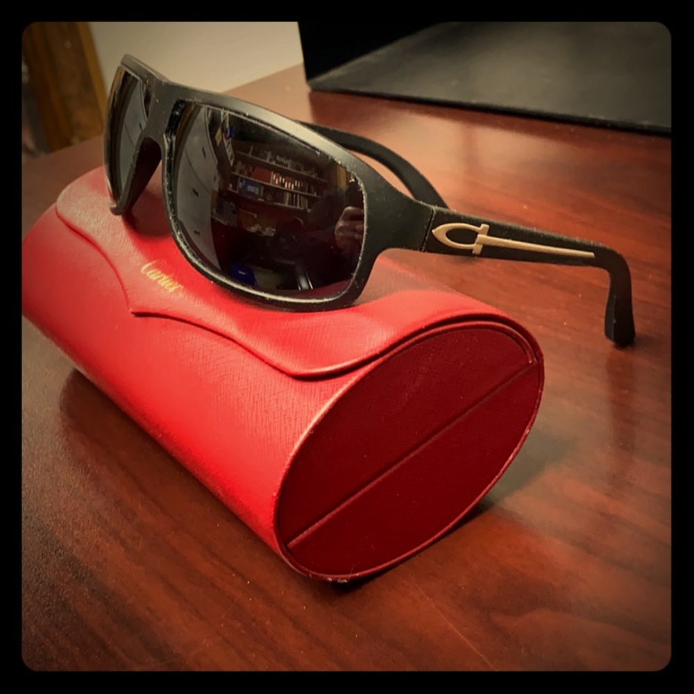 Pair of Cartier sunglassss black & brown